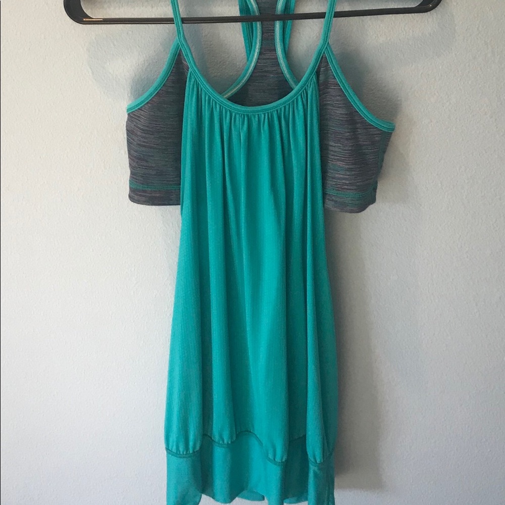 Lululemon NO LIMIT  tank - turquoise and gray sz 8